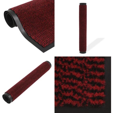 Alfombra de entrada rectangular de nudo 40x60 cm roja - Alfombra antideslizante - Alfombra para entrada