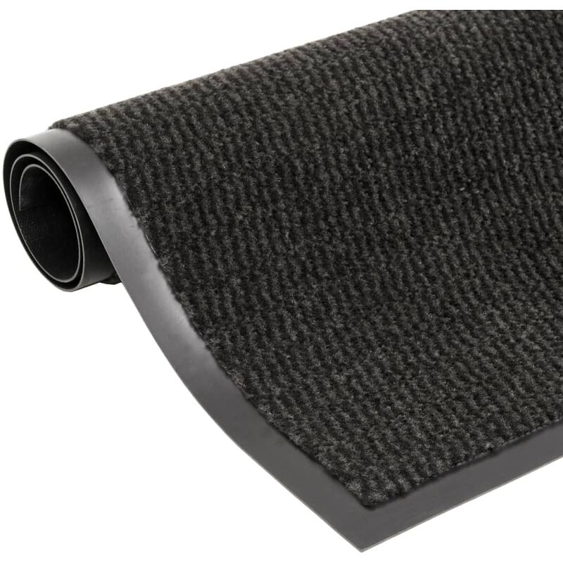 

Alfombra de entrada rectangular de nudo 80x120 cm negra - Negro