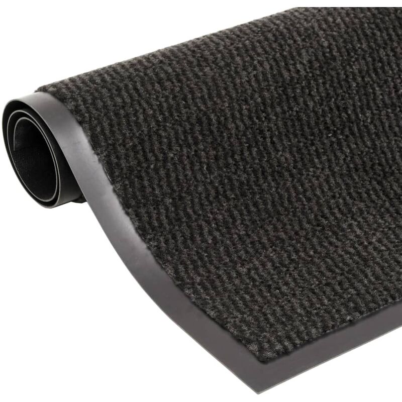 

Alfombra de entrada rectangular de nudo 90x150 cm negra - Negro