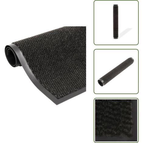 Alfombra de entrada rectangular - vidaXL Alfombra de entrada rectangular de nudo 40x60 cm negra -