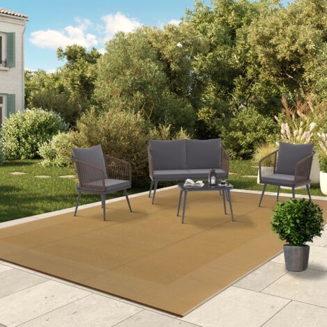 Alfombra de exterior KEOLA efecto yute 270 x 370 CM