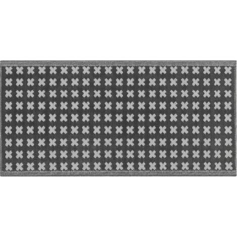 Alfombra de exterior negra sintética 90 x 180 cm ecológica moderna minimalista Rohtak