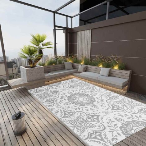 Alfombra de exterior PP ARAKIL gris claro 190x290 cm