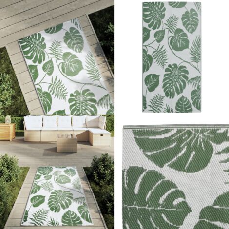 Alfombra de exterior PP ARAKIL verde 80x150 cm - Alfombra de jardín - Alfombra de patio