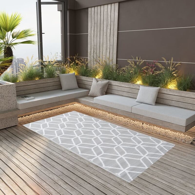 

Alfombra de exterior PP gris 120x180 cm
