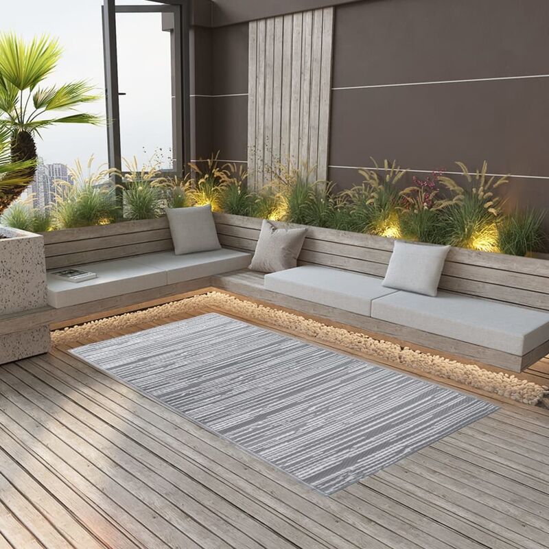 

Alfombra de exterior PP gris 120x180 cm