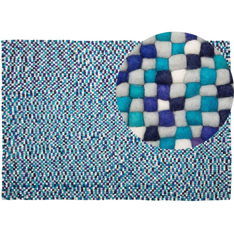 

Alfombra azul/blanco 160 x 230 cm AMDO