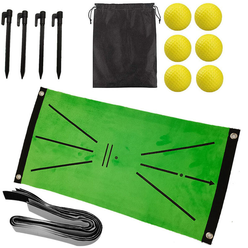 

Alfombra de golf para deteccion de swing Bateo, portatil, para practica de golf, ayudas para entrenamiento, alfombra de 24 x 12 pulgadas con 6