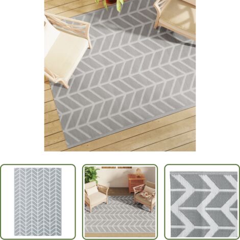 Alfombra de jardín -  Alfombra exterior ARAKIL PP gris 160x230 cm