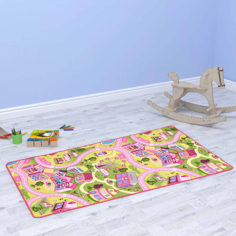 

Alfombra de juego 100x165 cm estampado ciudad hermosa - Rosa