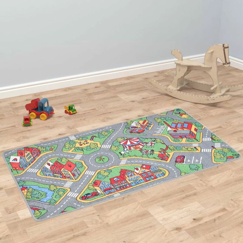 

Happyshopping - Alfombra de juego 133x190 cm estampado carreteras