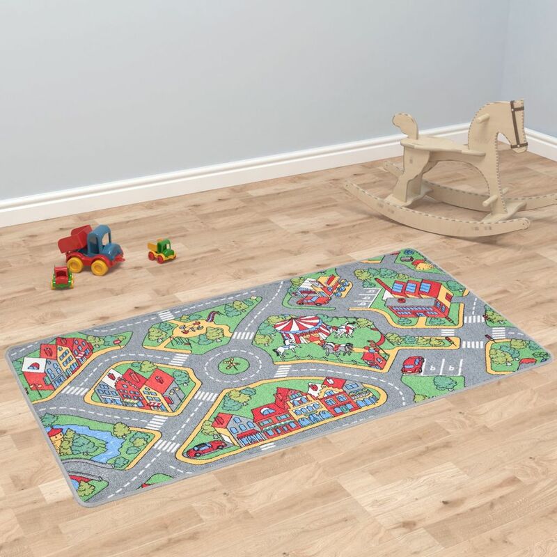 

Alfombra de Juego 100x165 cm Estampado Carreteras - Gris - Vidaxl