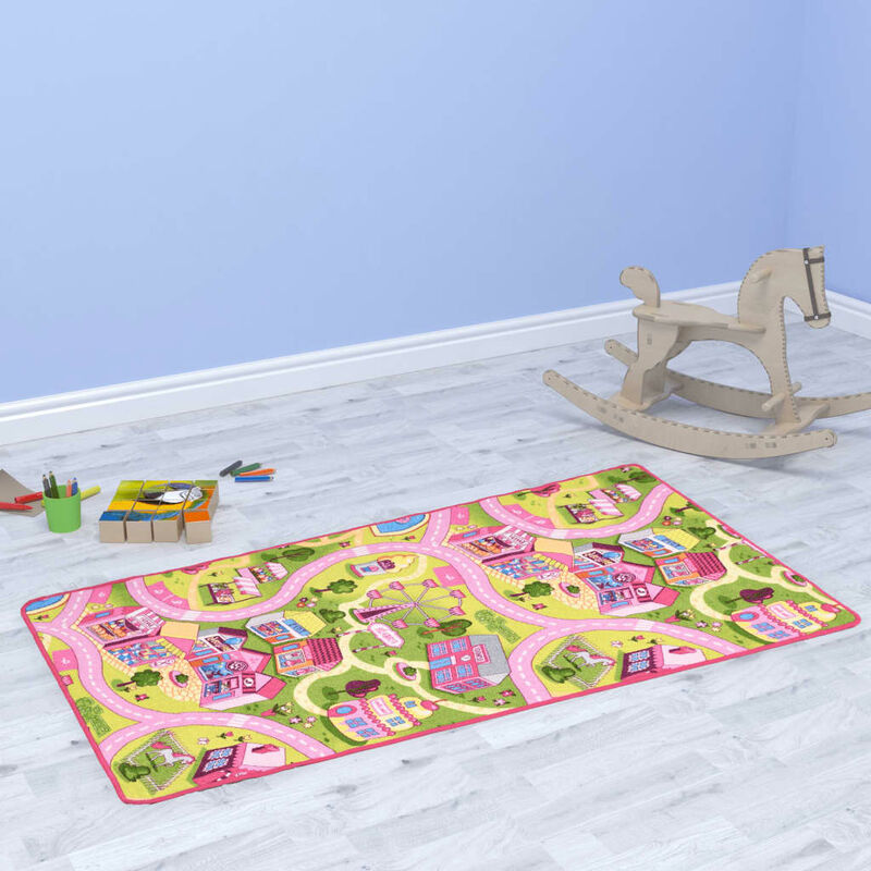 

vidaXL Alfombra de Juego 170x200 cm Estampado Ciudad Hermosa - Rosa