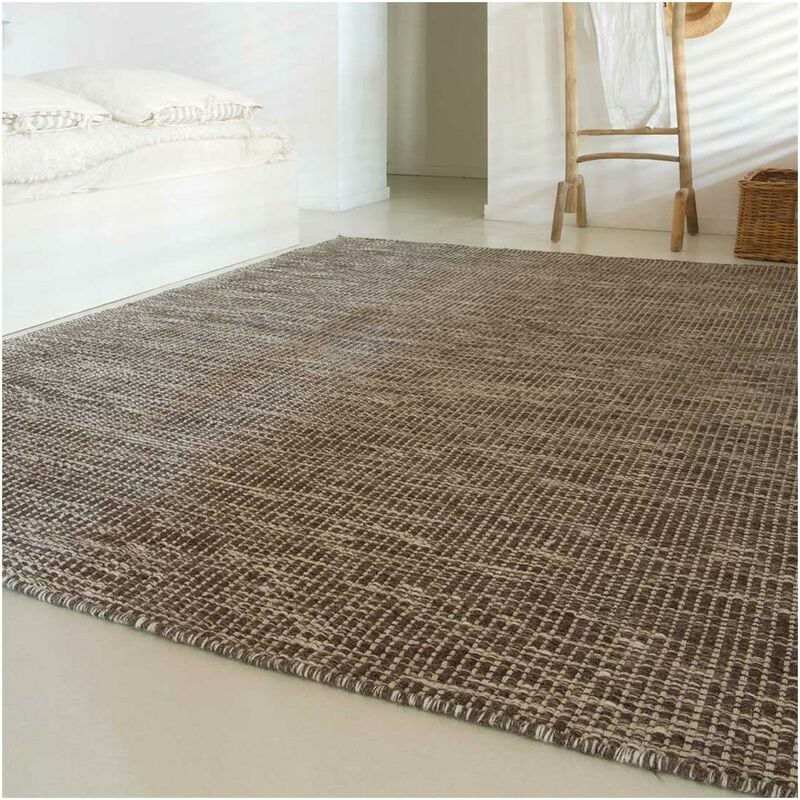 

Alfombra de kilim de lana llena Tejido tejido Mirada 408 1A2T Living Road Mat Lleunge Planeos o habitación en UnAmourDeTapis - Marron