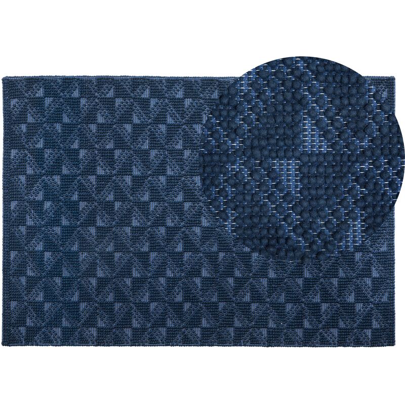 

Alfombra de lana 140x200 cm azul oscuro SAVRAN