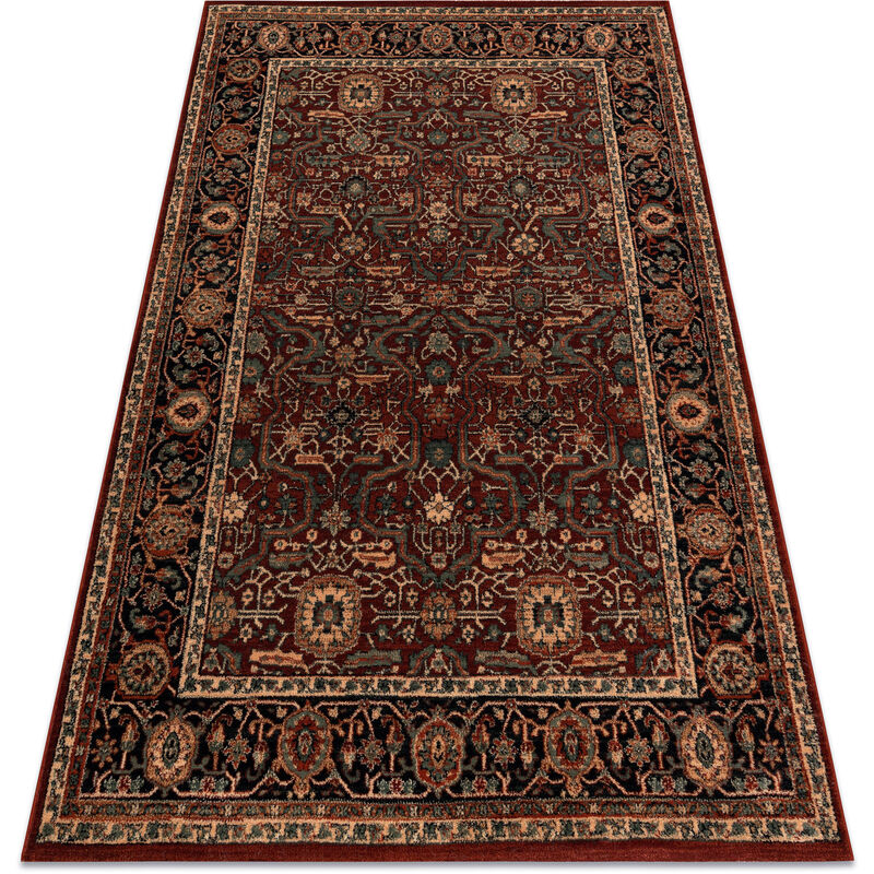 

Rugsx - Alfombra de lana KASHQAI 4348 300 marco, oriental burdeos Tonos de rojo 67x130 cm