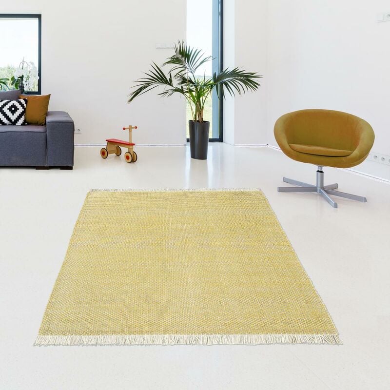 

Kilim Craft Taps Bca 1A2T en lana rosa - Jaune