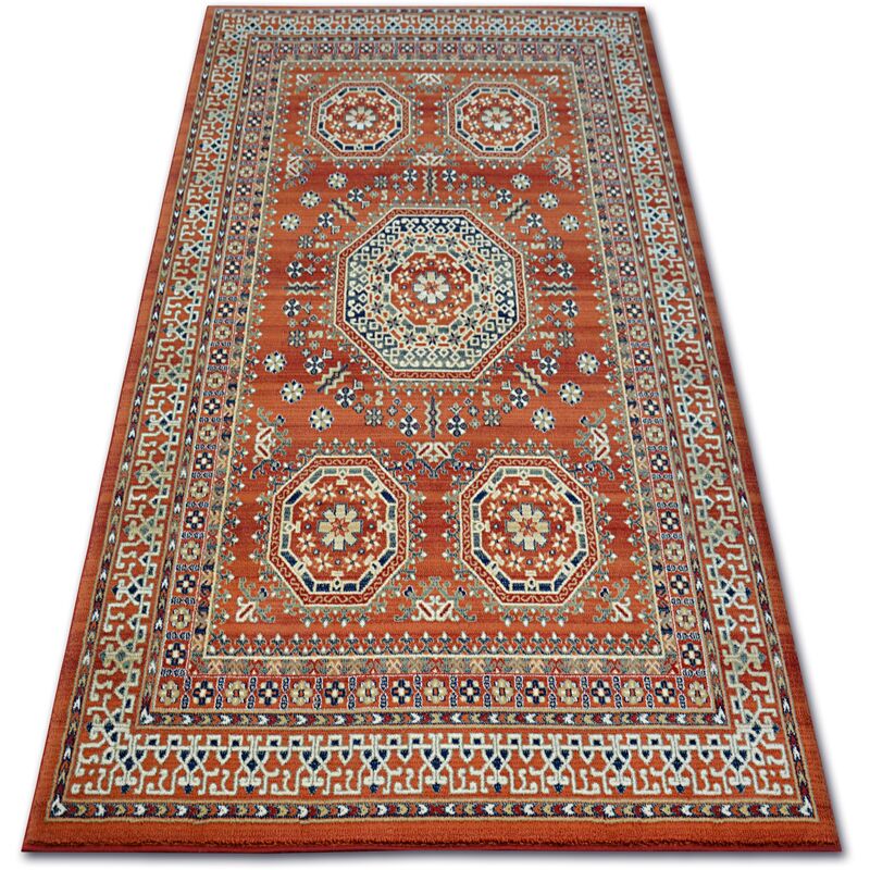 

Alfombra de lana VERA 3239 Rosetón tonos de naranja/verde Tonos de naranja 120x180 cm