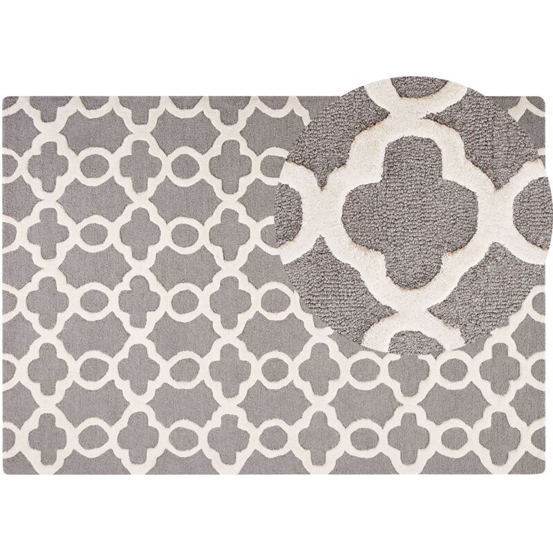 

Alfombra de lana gris claro/beige claro 160 x 230 cm ZILE