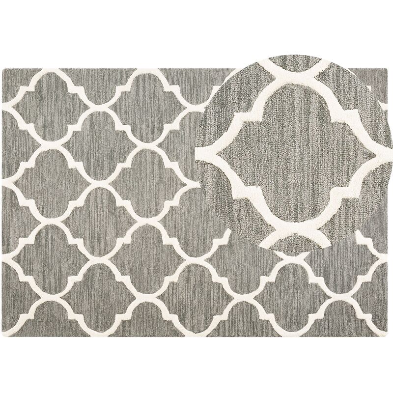 

Alfombra de lana y algodón gris 160x230 cm YALOVA