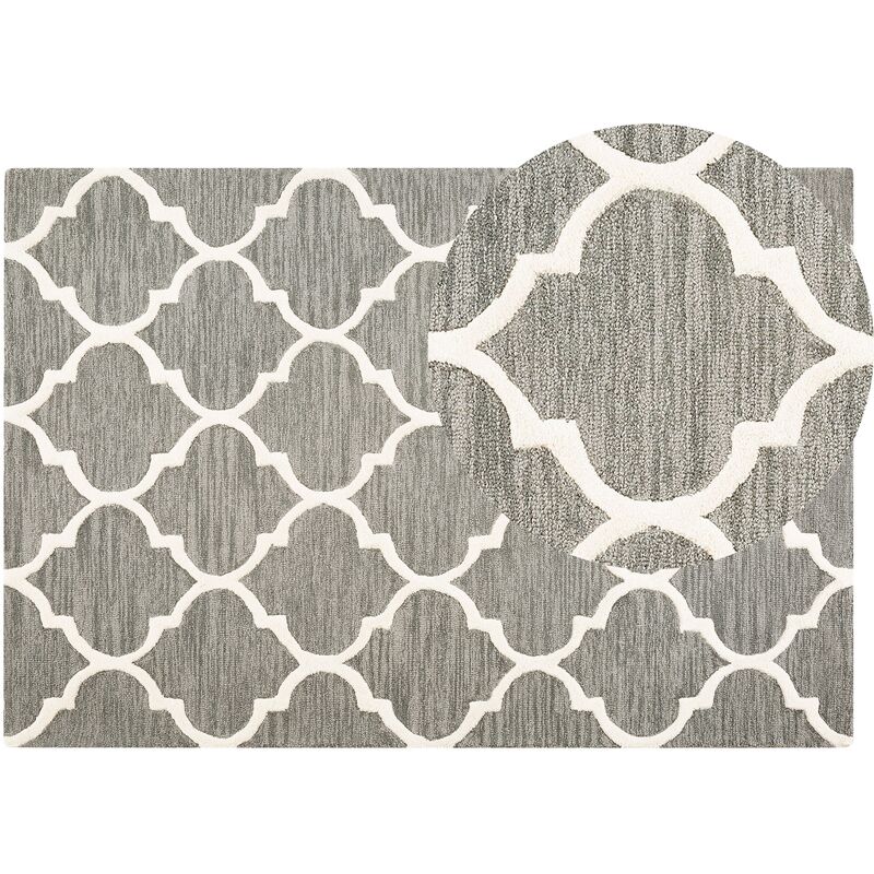

Alfombra de lana y algodón gris 140x200 cm YALOVA