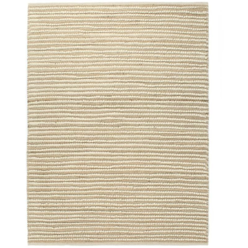 

vidaXL Alfombra de lana y cáñamo natural/blanco 140x200 cm - Multicolor