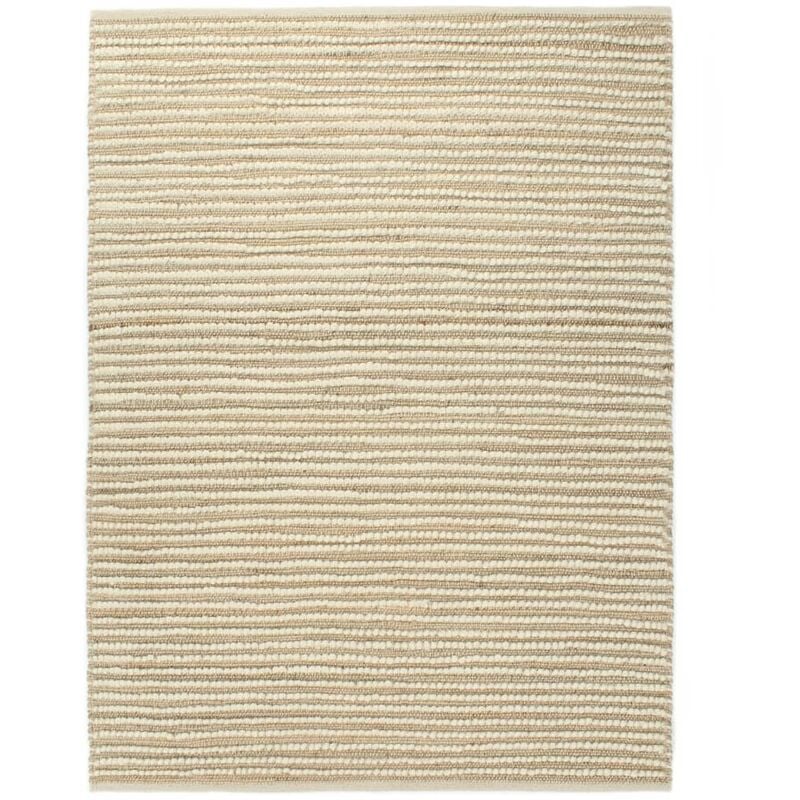

vidaXL Alfombra de lana y cáñamo natural/blanco 80x150 cm - Multicolor