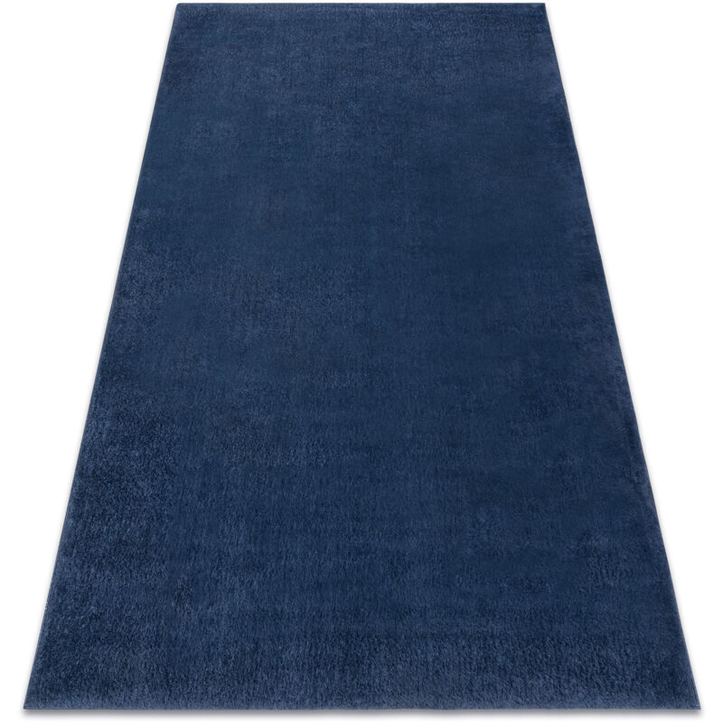 Alfombra de lavado moderna LINDO azul oscuro, antideslizante, peluda blue 120x170 cm