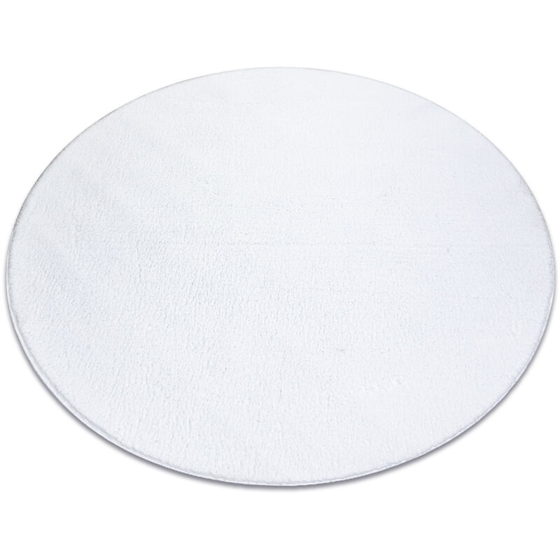 Alfombra de lavado moderna LINDO circulo blanco, antideslizante, peluda white circulo 200 cm