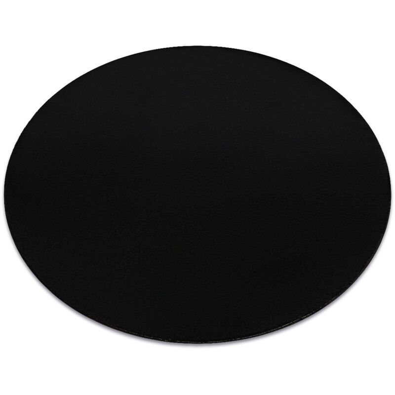 Alfombra de lavado moderna LINDO circulo negro, antideslizante, peluda black circulo 200 cm