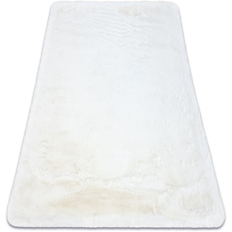 Alfombra de lavado moderna teddy shaggy, felpa, muy gruesa antideslizante marfil white 160x220 cm