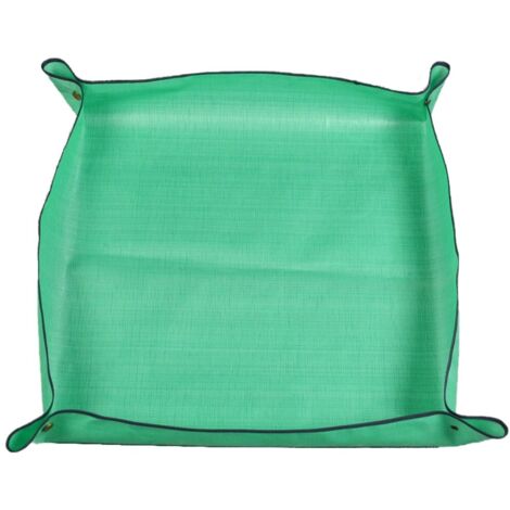 Alfombra de limpieza para estanque, 66x66 cm, impermeable, plegable, verde
