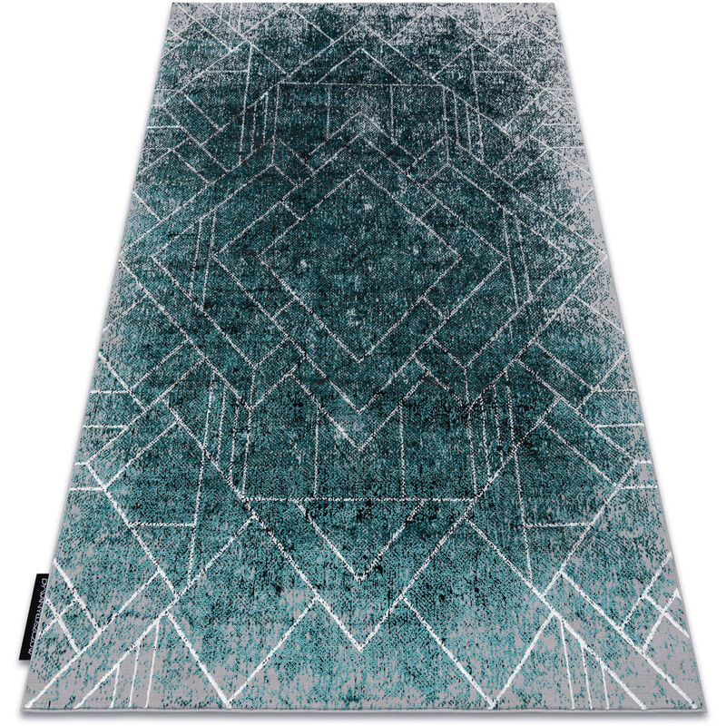 

Rugsx - Alfombra DE LUXE moderna 626 geométrico, diamantes - Structural gris / verde Tonos de verde 140x190 cm