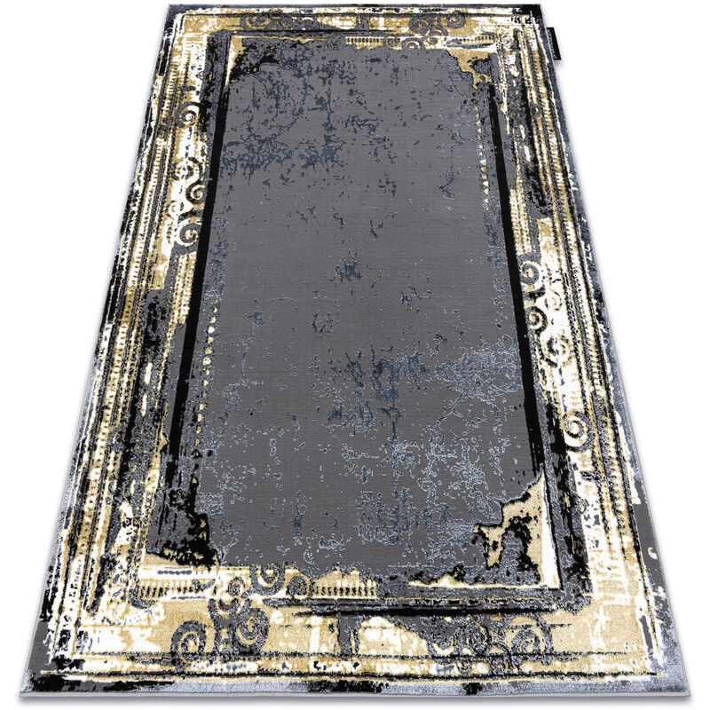 

Alfombra DE LUXE moderna 628 Ornamento vintage - Structural gris / oro Tonos de gris y plata 180x270 cm