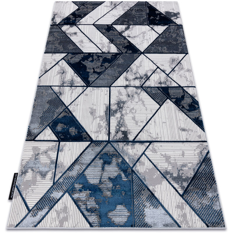 

Rugsx - Alfombra DE LUXE moderna 632 Geométrico - Structural crema / azul oscuro Tonos de azul 120x170 cm