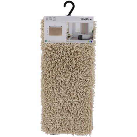Alfombra de microfibra chenille pequeña 50x80 cm - beige - Tendance