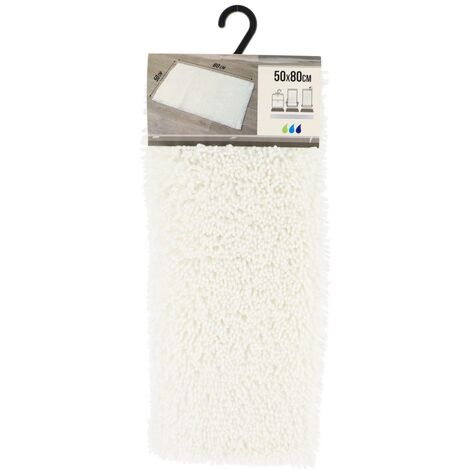 Alfombra de microfibra chenille pequeña 50x80 cm - blanco - Tendance