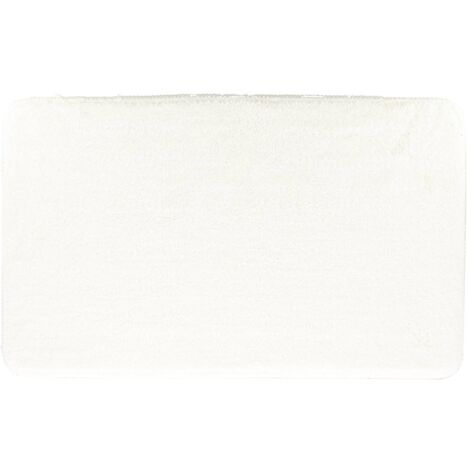 Alfombra de microfibra suave con soporte de látex 45x75 cm - blanca - Tendance