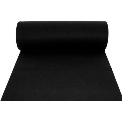 Alfombra de moqueta para pasillo, interior y exterior, negra, de 1 x 30 metros