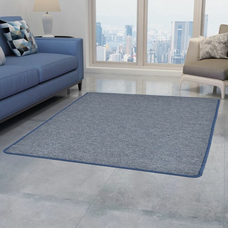 

Alfombra de nudo 80x150 cm azul