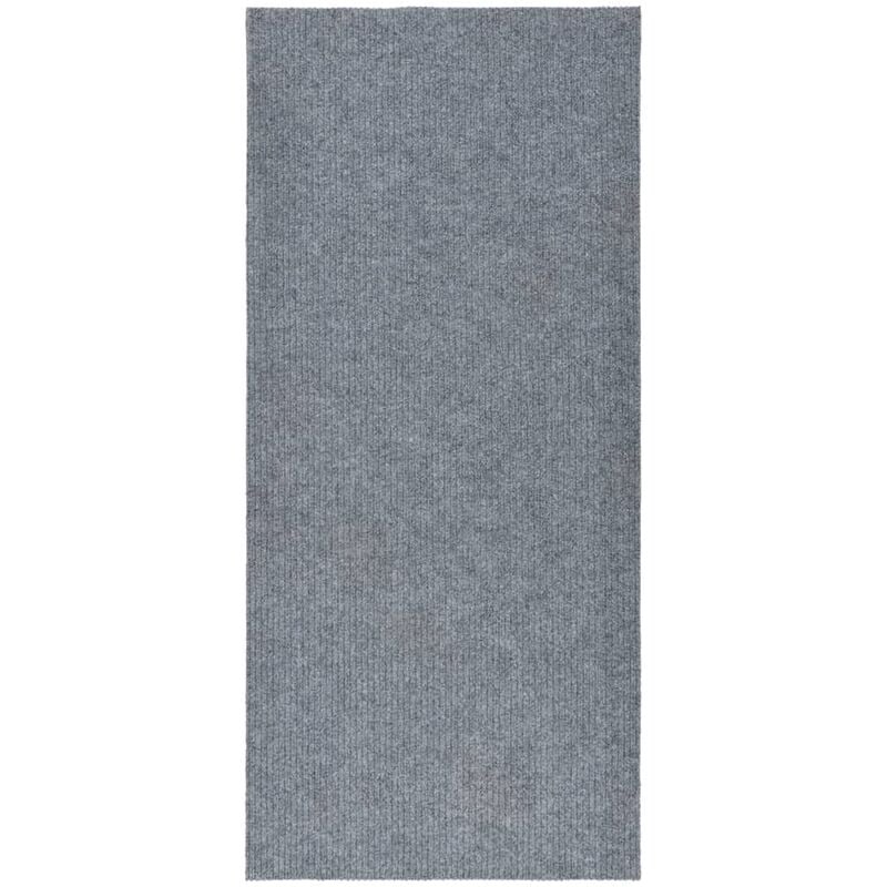 

Alfombra de pasillo atrapa suciedad 100x250 cm gris y azul