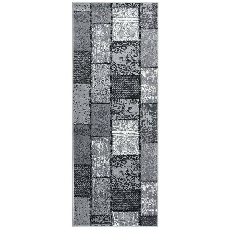 

Alfombra de pasillo BCF gris con estampado de bloques 100x200cm