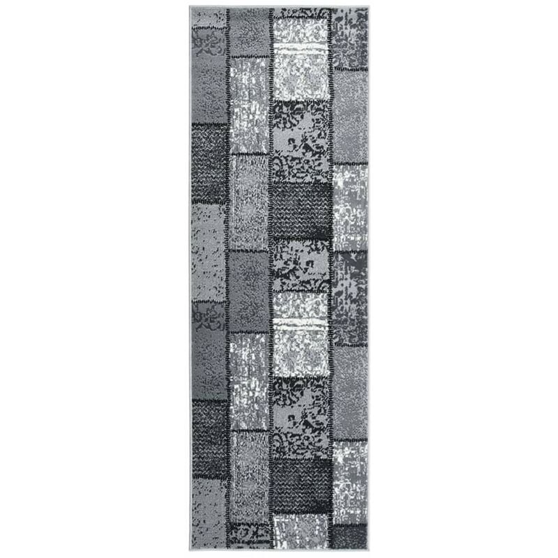 

Alfombra de pasillo BCF gris con estampado de bloques 80x250 cm