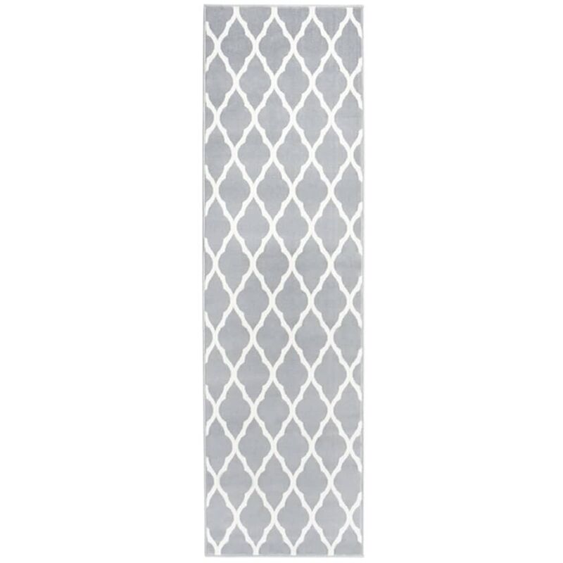 

Alfombra de pasillo BCF gris y blanco 100x450 cm