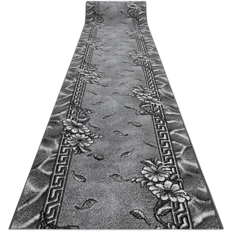 

Rugsx - Alfombra de pasillo BCF MORAD Trio flores, hojas gris 100 cm Tonos de gris y plata 100x220 cm