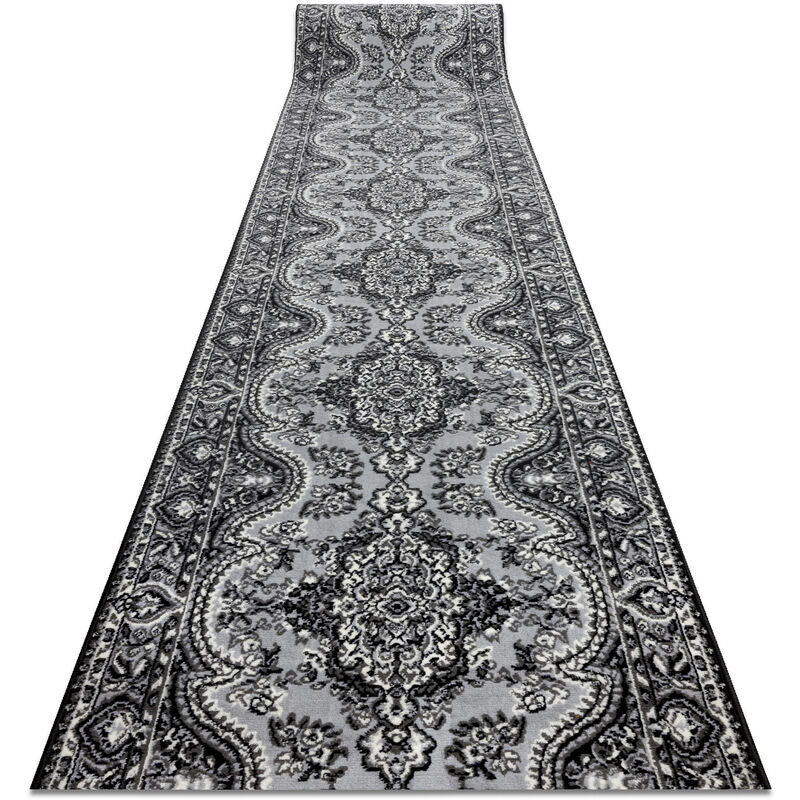 

Rugsx - Alfombra de pasillo BCF MORAD Wiosna rosetón gris 100 cm Tonos de gris y plata 100x1050 cm