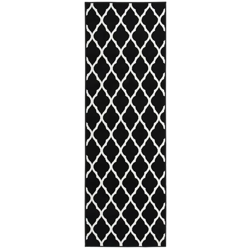

Alfombra de pasillo BCF negro y blanco 100x400 cm