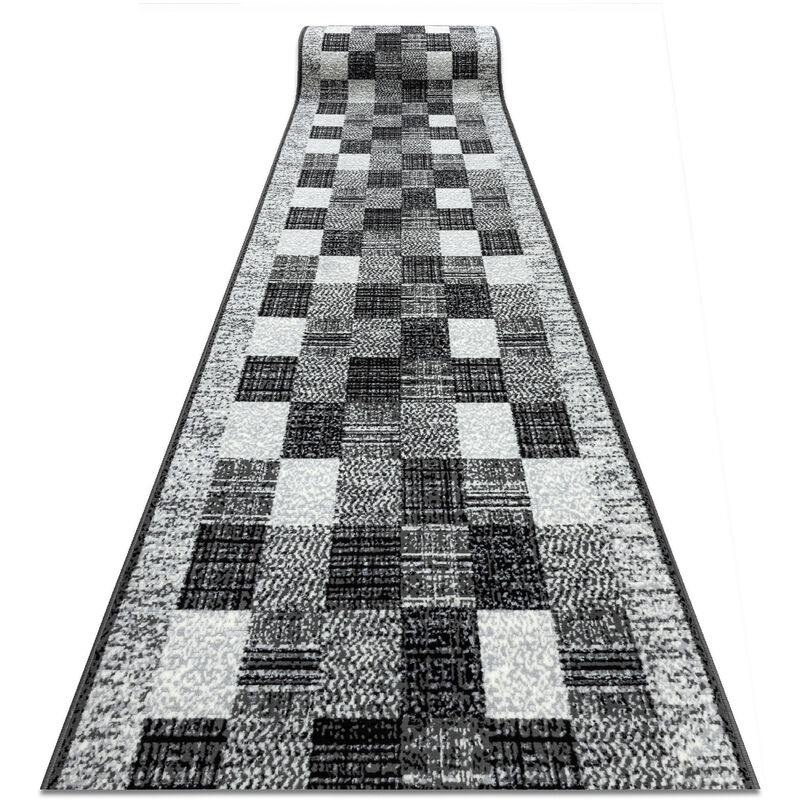 

Rugsx - Alfombra de pasillo BCF RAFIA gris 100 cm Tonos de gris y plata 100x260 cm