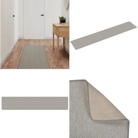 Alfombra de pasillo con aspecto de sisal platina 50x250 cm - Alfombra de sisal - Alfombra de pasillo platina