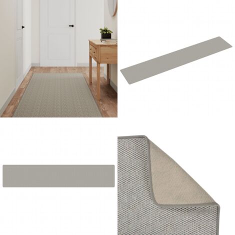 Alfombra de pasillo con aspecto de sisal platina 80x400 cm - Sisal - Alfombra de pasillo platina